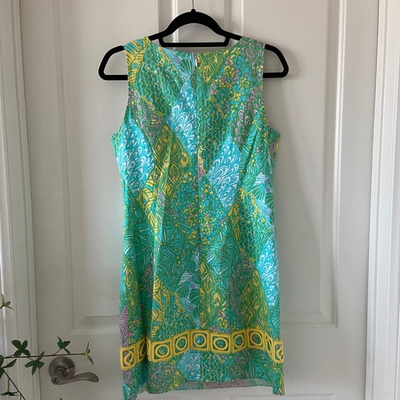 Lilly Pulitzer Green And Yellow Embroidered Dress Size 8 Women’s - Picture 2 of 4